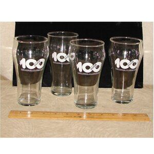 Vtg Coca-Cola 100 Year Centennial Celebration GLASS SET of 4, 1986 Anniversary